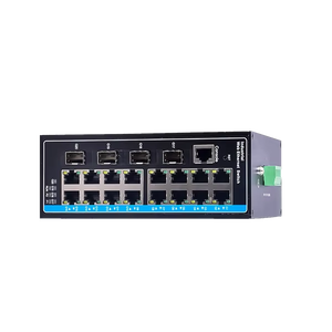 20 יציאות תעשייתיות gigabit <span class=keywords><strong>l2</strong></span> מנוהל מתג-rain 16x ieee 802.3at/af poe 4g סיבים ip40 רשת מתג ethernet מחוספס