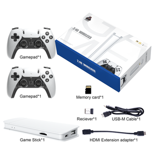 แผงควบคุมเกมไร้สายแบบย้อนยุค HD 64G TF การ์ด4K สำหรับ HDMI over 20K + เกมสำหรับเล่นเกม2คน - Product Image 1