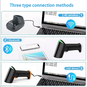 Escáner de escritorio al por mayor escáneres 2D Bluetooth Detección automática de código QR escáner de código de barras inalámbrico con base de carga - Product Image 2