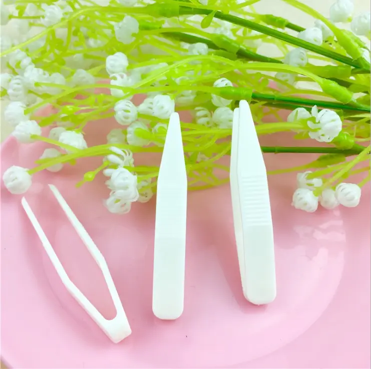 5.6cm Lace Double Yelid Tape Tweezers Colored ABS Plastic Tweezers