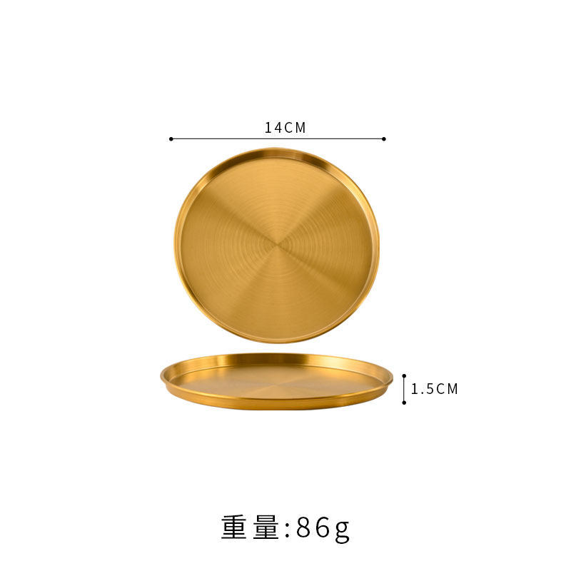 Plat rond peu profond à fond plat de 14 cm (doré)