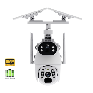 Ubox 6MP HD Cámara de seguridad inalámbrica para exteriores CCTV con zoom óptico 4x Lente dual Ptz Cámara IP inteligente giratoria omnidireccional