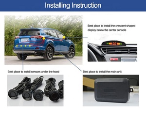 Sistema de estacionamiento de marcha atrás LED para coche, impermeable, 4 sensores de estacionamiento para marcha atrás - Product Image 5