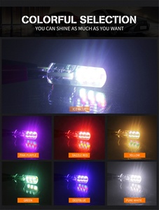 RGB T10 LED ışık ampul uzaktan kumanda RGB lamba araba için renkli geniş işık uzaktan kumanda Ace Ace aydınlatma LED - Product Image 6