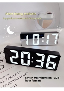 Batterie betriebener digitaler Mini-Wecker Temperatur Datum Woche Hintergrund beleuchtung Snooze Mute Tisch uhr 12/24H Countdown LCD-Uhr - Product Image 5