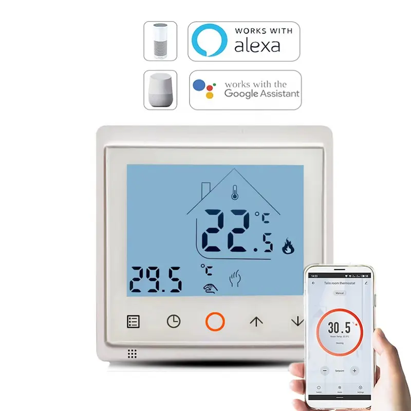 95~250V WiFi Smart Thermostat Temperature Controller for Water Electric Floor Heating Gas Boiler Works With Alexa Google Home