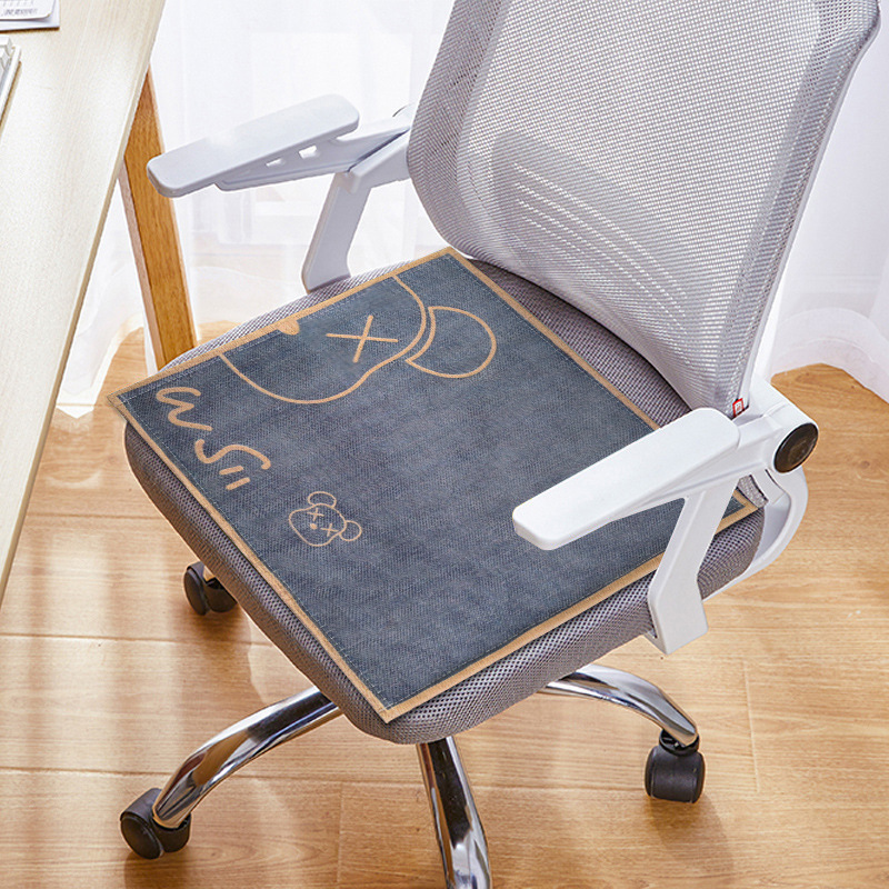 Seat Cushion - Golden Half Bear - Dark Blue