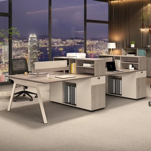Modern Office Furniture L Shaped Office Partition <strong>Computer</strong> <strong>Desk</strong> Workstation with drawer cabinet - Product Image 5