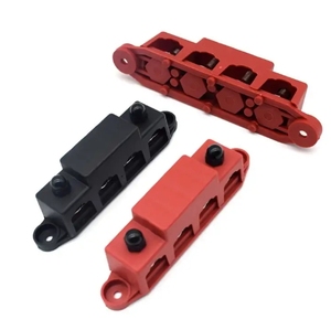 4 Way Power Distribution Terminals Block <strong>Busbar</strong> 48V <strong>250A</strong> Terminal Block Stud Bus Bar With Cover - Product Image 6