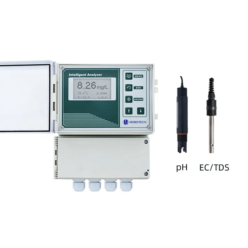 Analizador de calidad del agua multiparámetros en línea, controlador todo en uno para monitoreo de aguas residuales químicas, pH EC/TDS