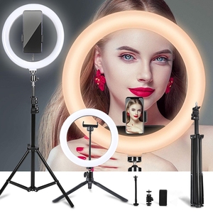Aros LED 8 "20ซม. 10" 26ซม. 12 "30ซม. สำหรับไฟวงแหวน Tik Tok พร้อมขาตั้งกล้องสามขาราคาสำหรับถ่ายภาพและถ่ายวิดีโอถ่าย - Product Image 1