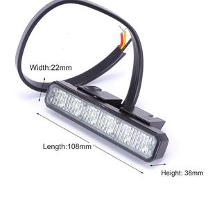 ไฟกระพริบฉุกเฉินสีเหลืองอำพัน LED ไฟเตือนกระพริบสีแดงชัดเจนไฟแฟลช LED 6 LED 3W 12V - Product Image 3