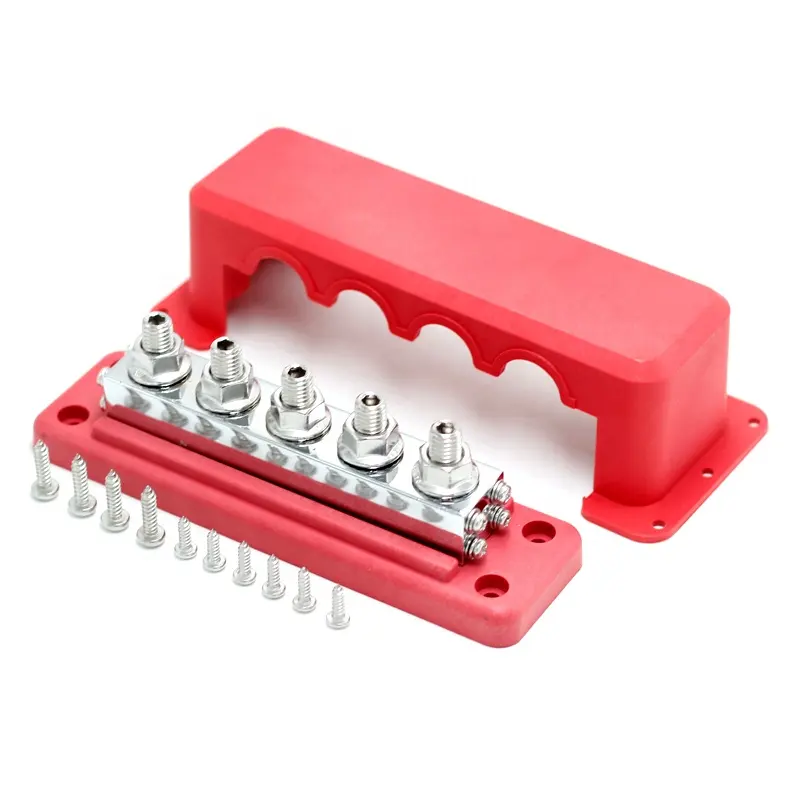 600A Heavy Duty Power Ground Distribution Block 48V DC Busbar Terminal Studs para Battery Marine