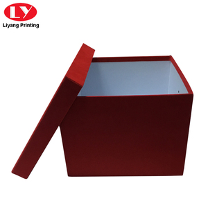 定制高级大型红色天鹅绒方形纸板纸盒，用于礼品和花卉包装 - Product Image 2