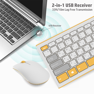 Full Size <strong>Keyboard</strong> and <strong>Mouse</strong> Combo Russia/English Wireless <strong>Keyboard</strong> and <strong>Mouse</strong> Set for <strong>Computer</strong> Laptop Slient Click Office - Product Image 3