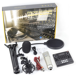 ISonger tam stüdyo kayıt kondenser mikrofon ses kartı seti yayın için podcast ekipman kiti - Product Image 3