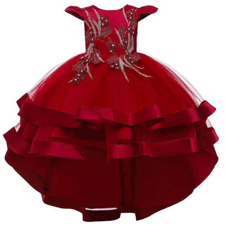 Fábrica venda quente crianças algodão vestidos longo partido vestido bebê princesa roupas crianças menina vestido