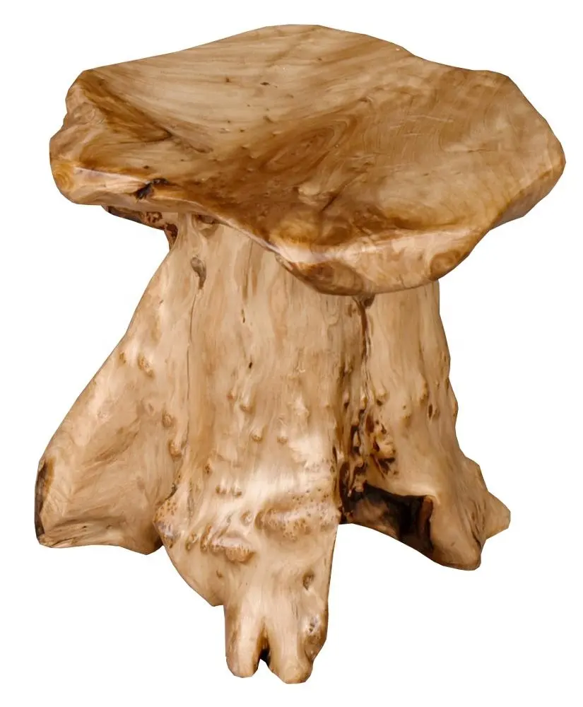 Professional manufacturer Cedar Root Carving wood stool mushroom stool small wood stool