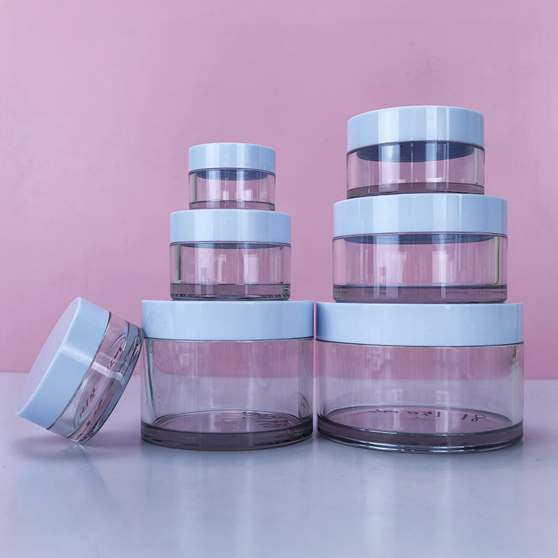 Transparent jar+white lid