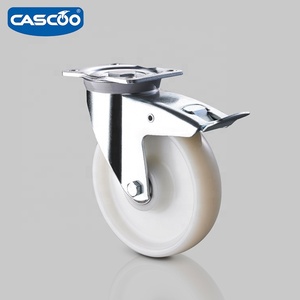 CASCOO 200MM Rueda giratoria fija de nailon resistente para plataforma de acceso al techo del riel - Product Image 5