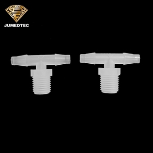 Factory Wholesale PP 3 <strong>Ways</strong> T-shaped 1/8&quot;NPT 1/4&quot;NPT Male Thread to 1/8&quot; 1/4&quot; Hose Barb Tee Shape Threaded Pipe Fittings - Product Image 5