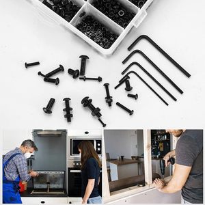 1225pcs M2M3M4M5内六角内六角套圆头内六角螺钉，带平垫圈螺母套 - Product Image 3