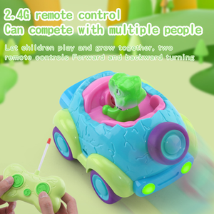Mili 2.4 GHz karikatür dinozor uzaktan kumanda araba çocuk RC oyuncaklar aydınlık diyot ışıkları ve müzik ile - Product Image 3