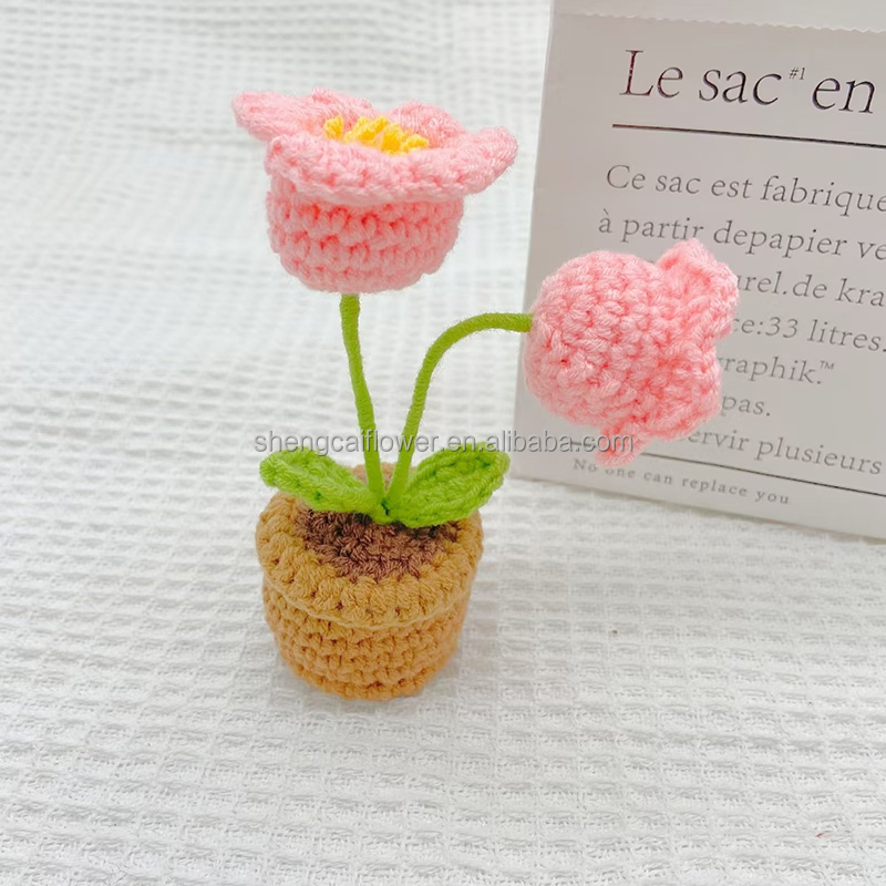 9 petites fleurs de port tricotées au crochet 12*5*5cm
