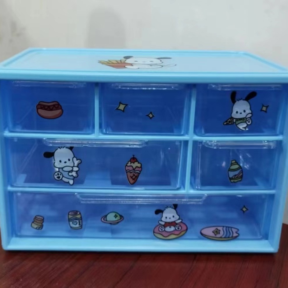 Blue six-square grid comes with Pachana dog stickers.