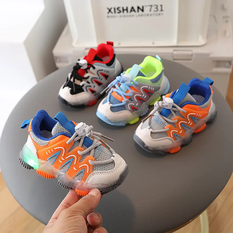 Ayakkabı stok ucuz toptan sneaker çocuk sneakers işık