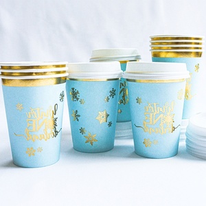 Denim Texture Coffee Cups 16 OZ Stylish Fabric Look, Leak-Proof &amp; Compostable Perfect for Hipster Caf&eacute;<strong>s</strong> and Vintage Shops - Product Image 5