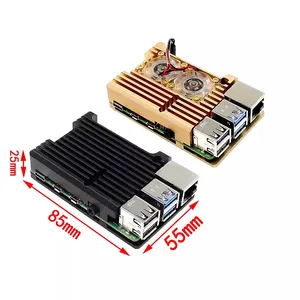 <strong>Pi</strong> 4 3 B 3B plus aluminum <strong>case</strong> with dual cooling fan metal shell enclosure for RPI <strong>Raspberry</strong> <strong>Pi</strong> 4 3 model - Product Image 2