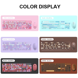 Envío Directo para AULA AC306 104 teclas teclado inalámbrico Retro + Ratón Combo Set accesorios de computadora - Product Image 2