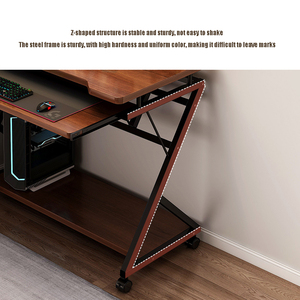 Home <strong>Computer</strong> Desk Simple Office Desk Bookshelf Integrated for Bedroom Student Writing Desk - Product Image 3