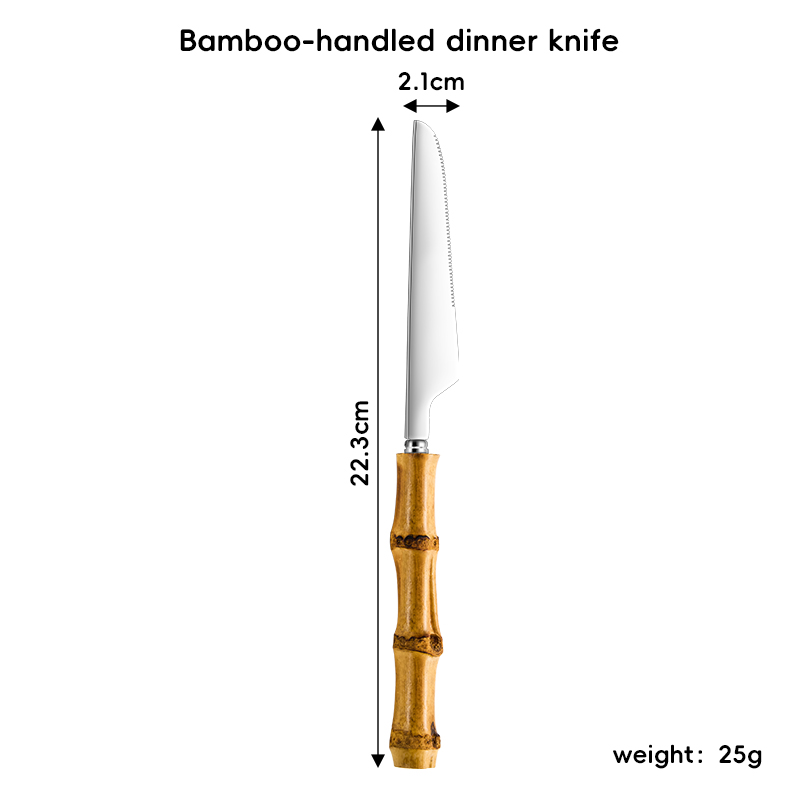 430 Natural Bamboo Handle Dinner Knife