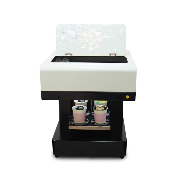 Software Verbeterde 3d Koffie Printer Cappuccino Latte Art Cake Chocolade Afdrukken Met 4 Cups Print Selfie Koffie Printer