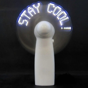 Ventilador de mano con logotipo LED personalizado con batería 3A, ventilador LED intermitente para estudiantes, regalo Ideal con correa, Mini ventilador de mensaje portátil - Product Image 2
