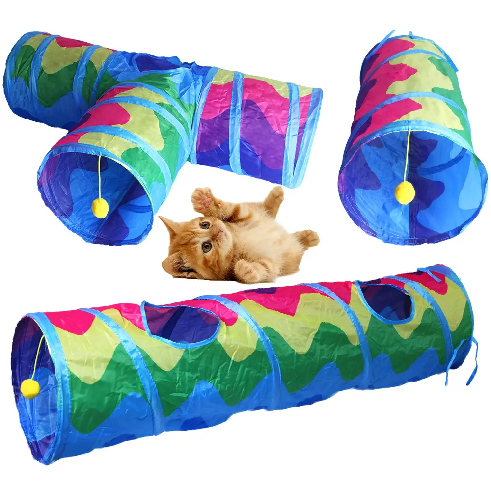 2023 New Fun Merlin Cat Tunnel nest Toy pieghevole per gatti che giocano a letto a tunnel con tubo di gatto