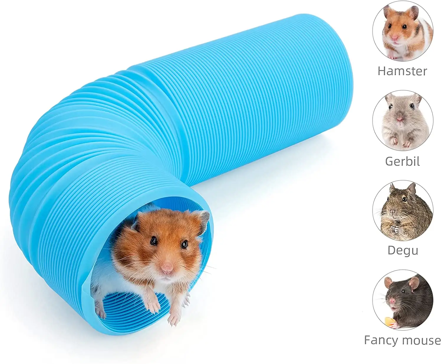 Kingtale Pet fornitore Mouse pieghevole tubo di plastica giocattoli piccolo animale criceto Tunnel giocattolo
