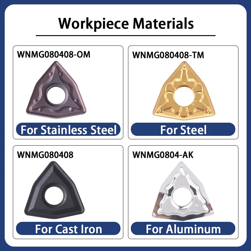 CNC torna araçları Wnmg işleme paslanmaz çelik Tungsten karbür insert WNMG080408