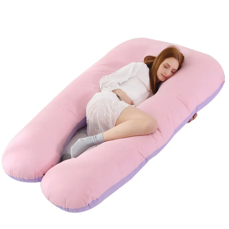 Almohada de embarazo en forma de C personalizada de fábrica con varias especificaciones o almohada de maternidad en forma de U de cuerpo completo con cubierta lavable