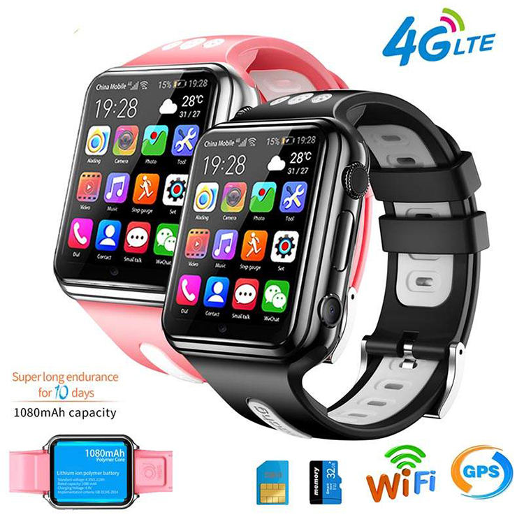 reloj inteligente negro W5-kid-4G-SIM-android