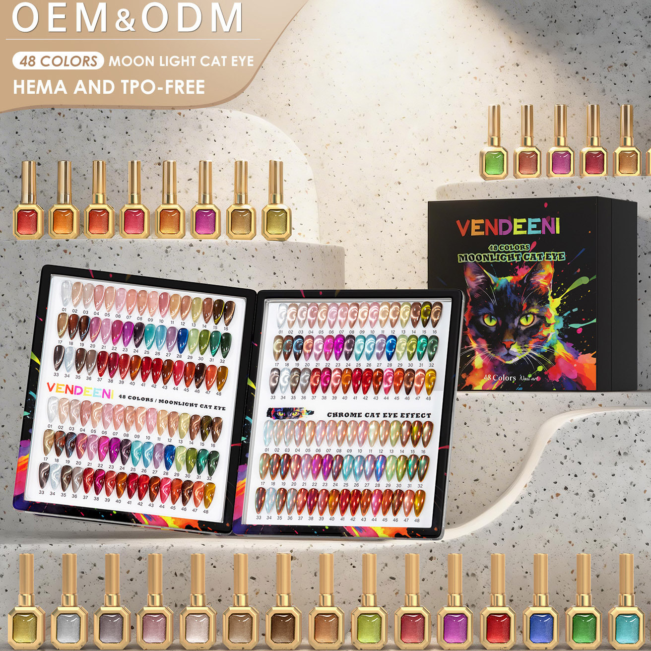 48 color/set cat eye gel set