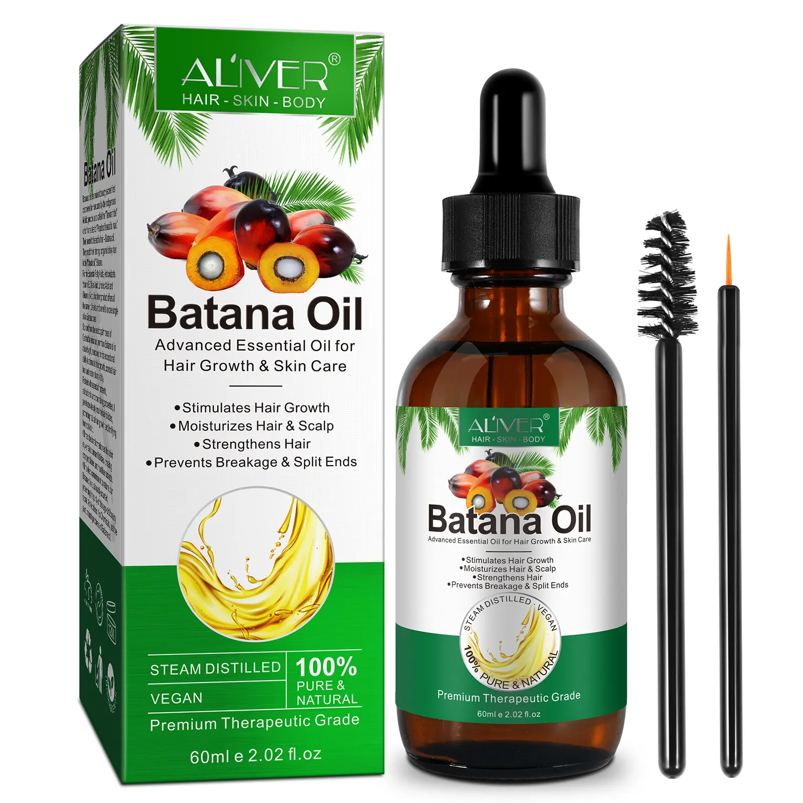 Fabricantes Atacado Pure Natural Anti Loss Cabelo Regrowth Batana Oil Bulk Private Label Organic Batana Oil para o crescimento do cabelo