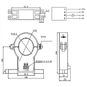 TR2231-LBH24 <strong>Hall</strong> Current <strong>Sensor</strong> 40.5mm Hole Diameter Input AC 300A <strong>Output</strong> DC 4-20mA Split Core DC <strong>Hall</strong> Effect Current <strong>Sensor</strong> - Product Image 4