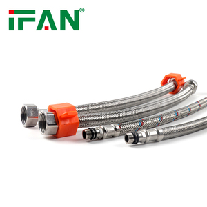 Ifan สายท่ออ่อนยืดหยุ่นทนทานปลอดภัยท่ออ่อนขนาด30-60มม. ท่ออ่อนอลูมิเนียมสีแดงและน้ำเงิน
