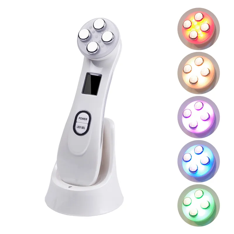 Ultrasonic Anti Aging Facial Massager 5 In 1 Beauty Care LED Skin Tightening Face Lifting Facial Massager