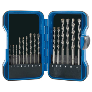 用于墙砖15pcs 3-10mm圆柄硬质合金尖端混凝土钻头组砖石锤混凝土钻头