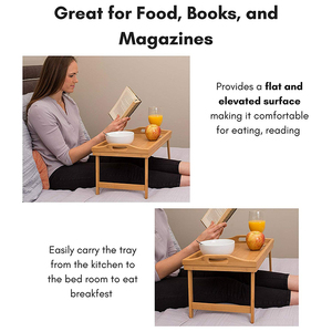 Customized Logo Folding Bamboo Wooden Bed <strong>Computer</strong> <strong>Table</strong> Tray Breakfast Serving <strong>Table</strong> <strong>Lap</strong> Tray - Product Image 3