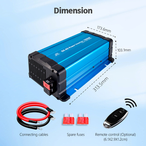 Inversor de corriente de onda sinusoidal pura de 1000W 12/24/48V CC a 110-120V 220-240V CA con función de pantalla LCD Convertidor de potencia fuera de la red - Product Image 4